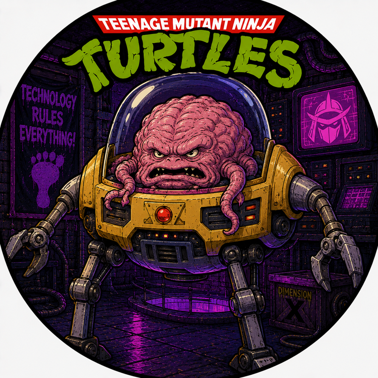 Button - 80s Theme - Teenage Mutant Ninja Turtles - Krang