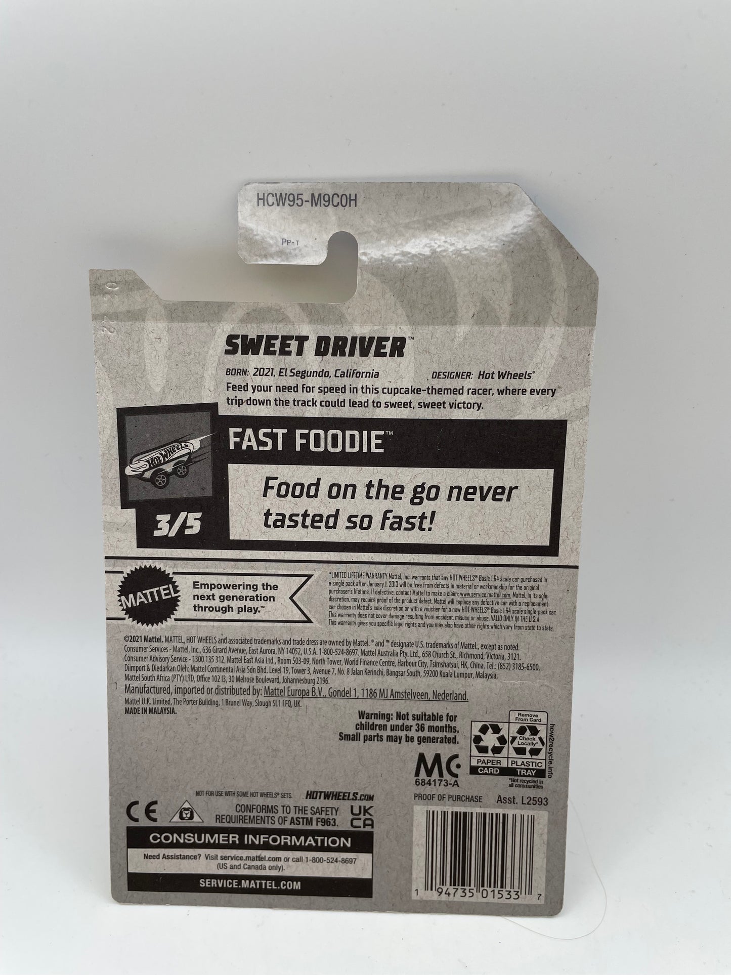 Hot Wheels - Fast Foodie #61 3/5 Sweet Driver White 2022 #103249