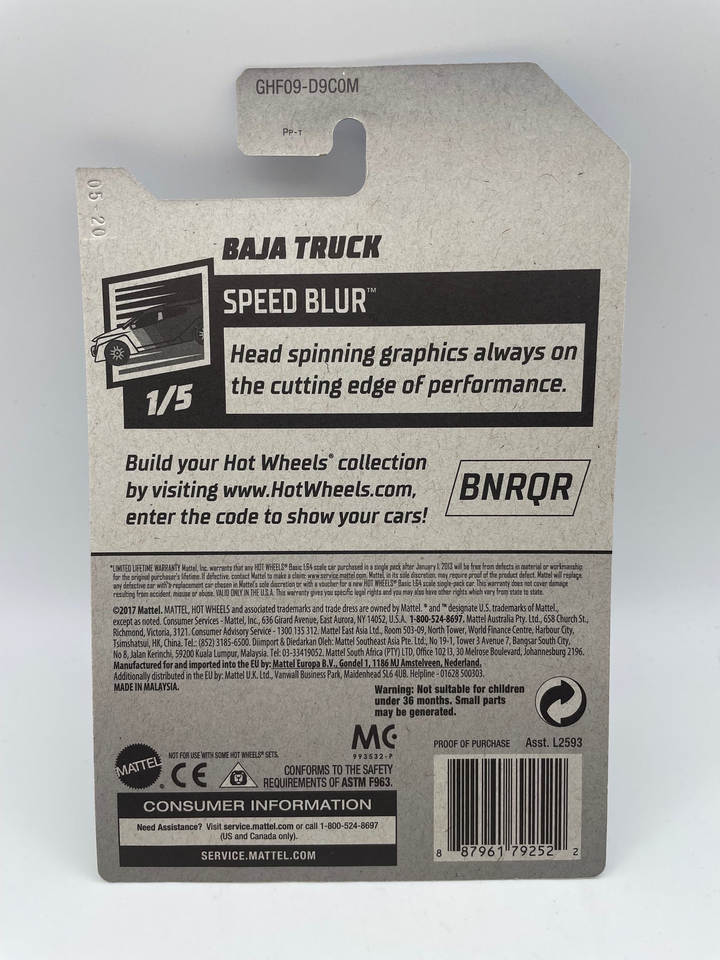 Hot Wheels - Speed Blur #110 1/5 Baja Truck Grey 2020 #103165