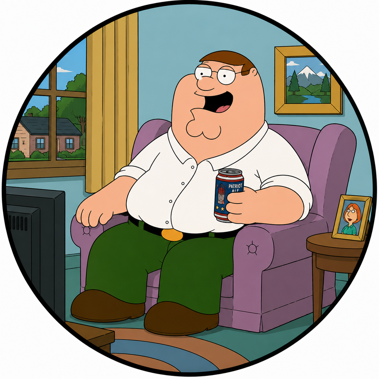 Button - 90s Theme - Family Guy - Peter