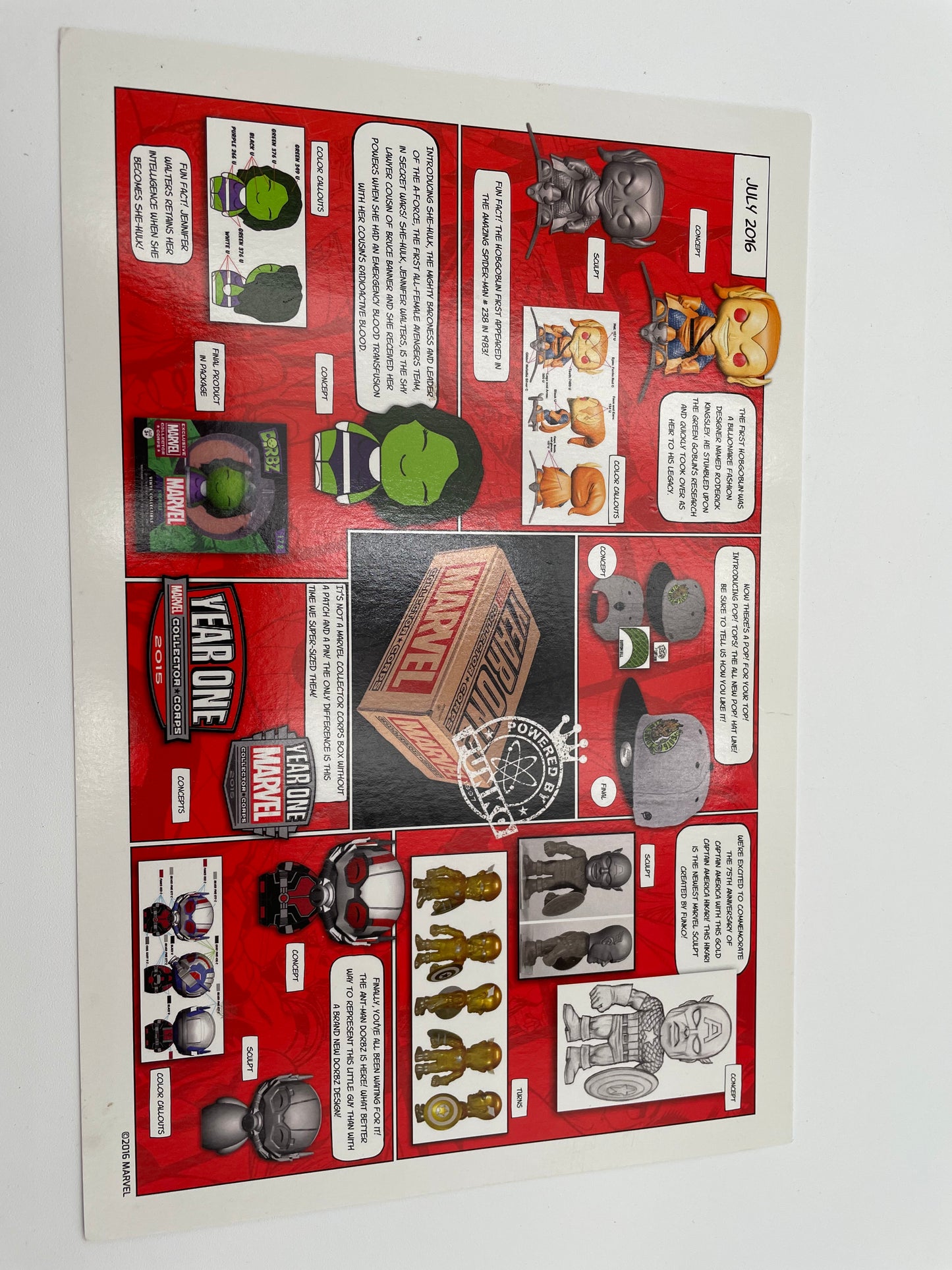 Marvel - Collector Corps Box - Year One Insert - July 2016 - #102758