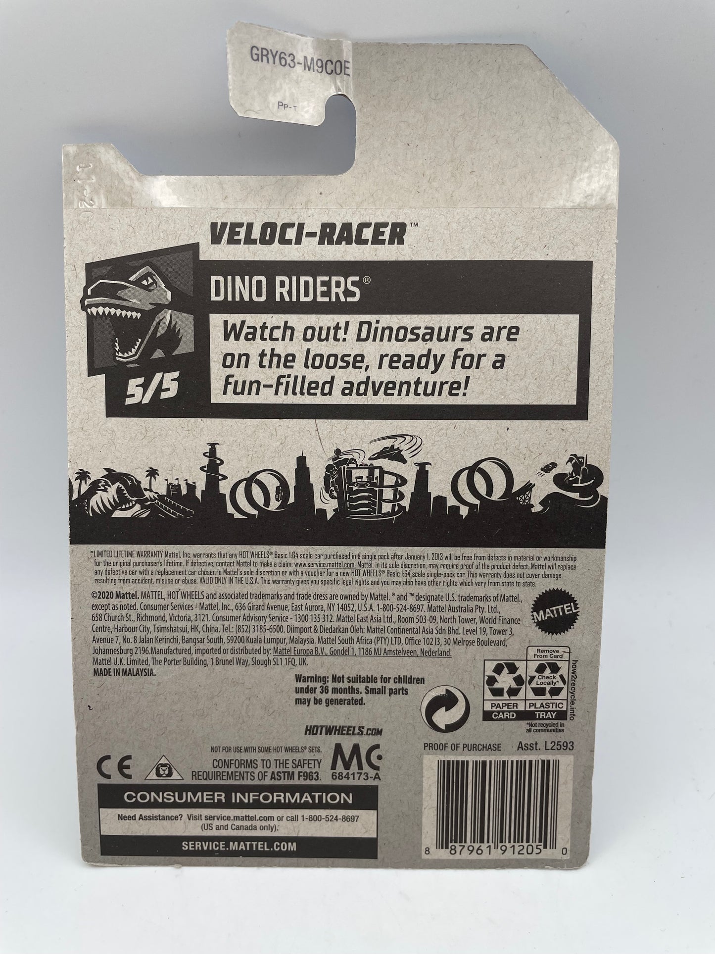 Hot Wheels - Dino Riders #119 5/5 Veloci Racer 2021 #103154