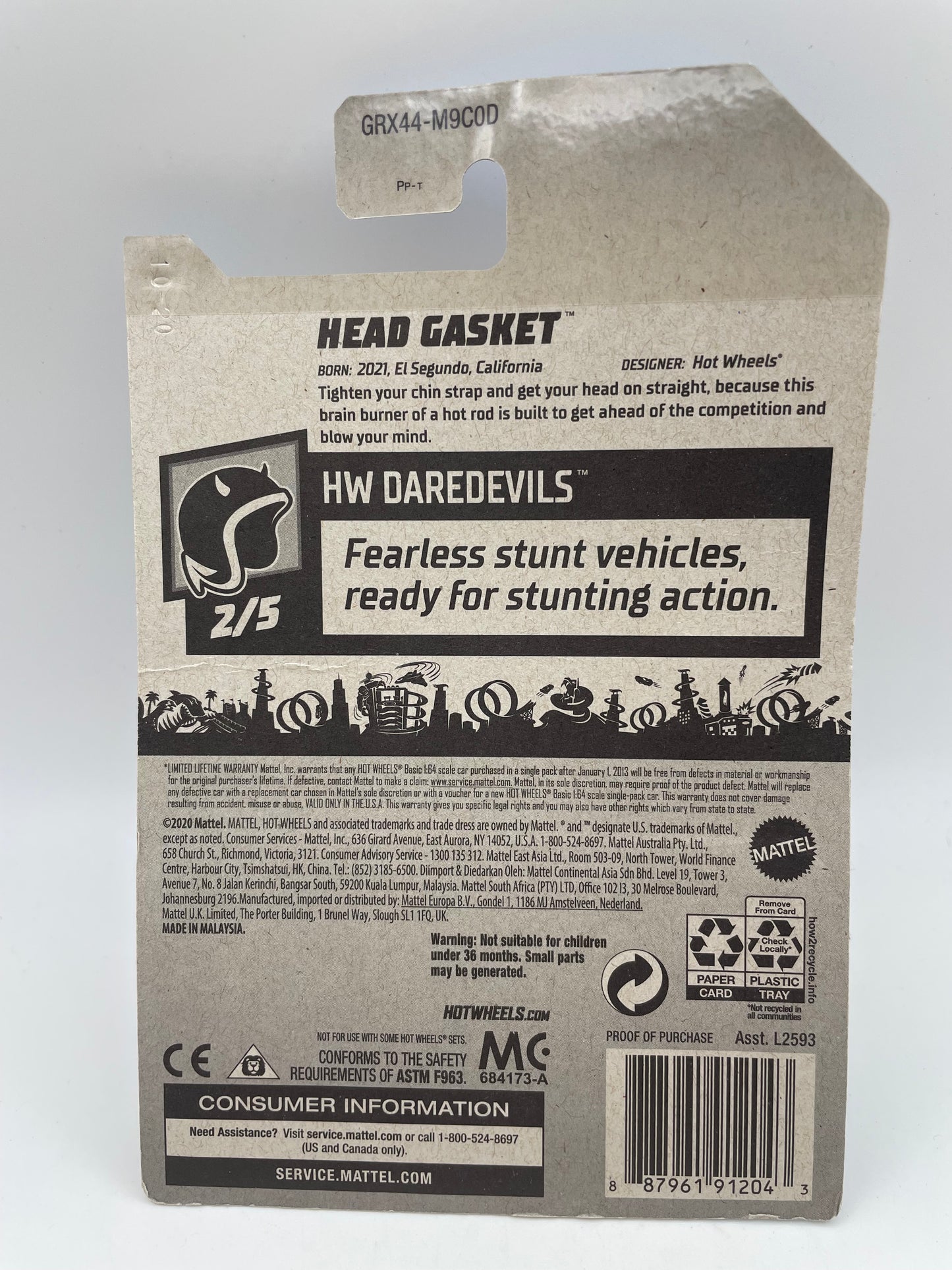 Hot Wheels - Daredevils #75 2/5 Head Gasket Red 2021 #103183