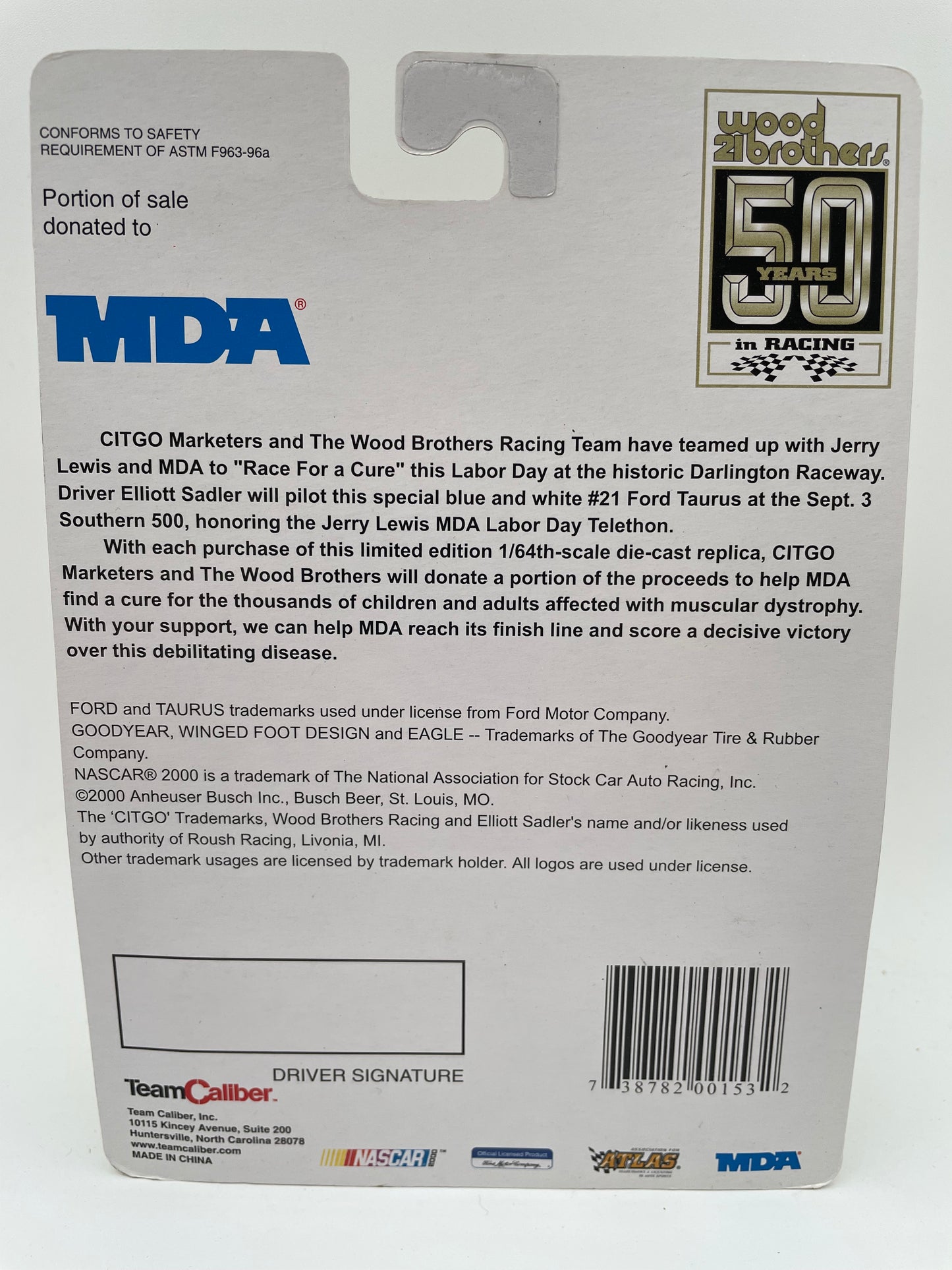 NASCAR- Jerry Lewis Limited Edition - Elliot Jack Car 2000 #102772