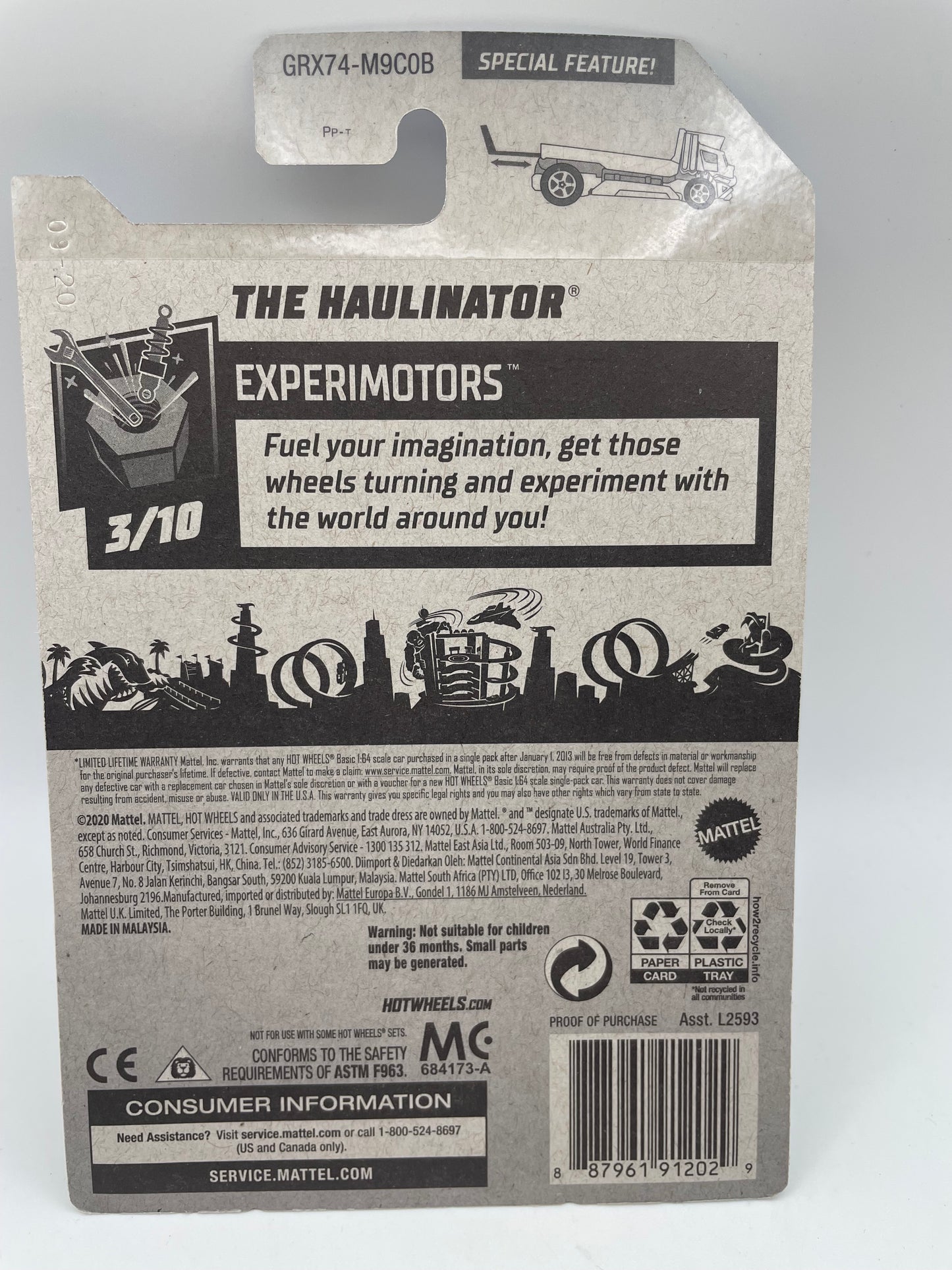 Hot Wheels - Experimotors #34 3/10 The Haulinator Black 2021 #103186