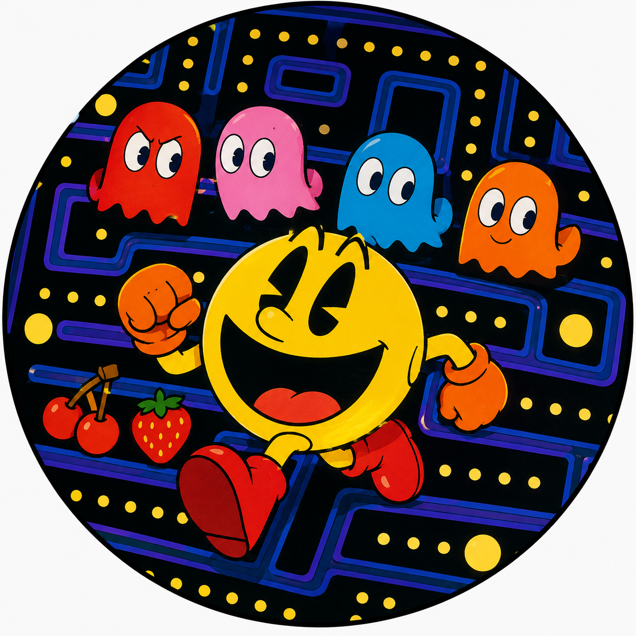 Button - 80s Theme - Pac-Man