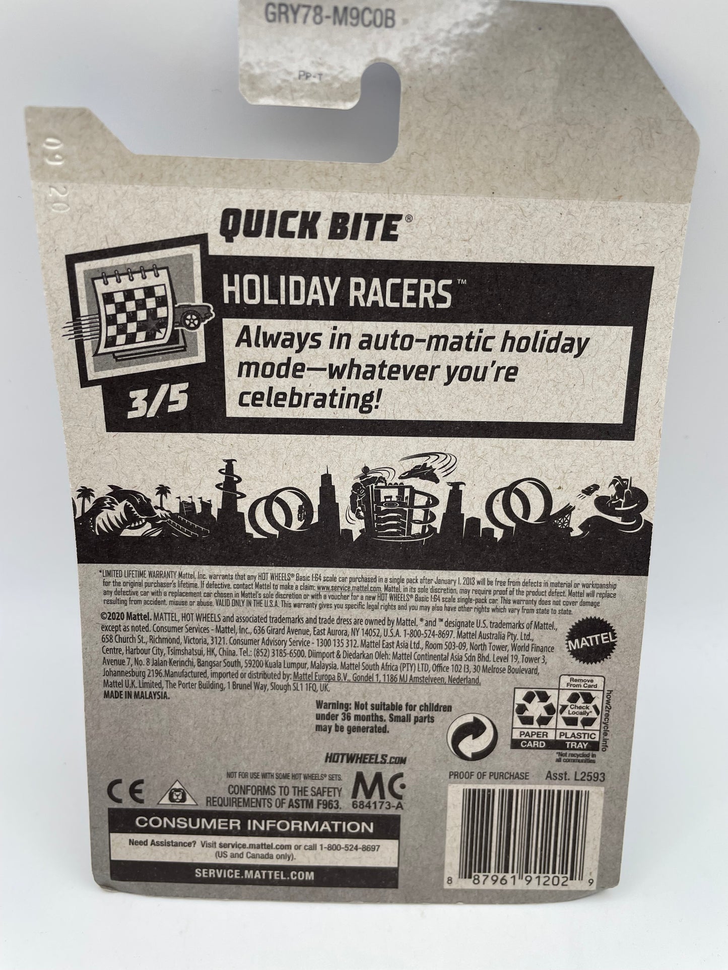 Hot Wheels - Holiday Racers - #48 3/5 Quick Bite Black 2021 #103098
