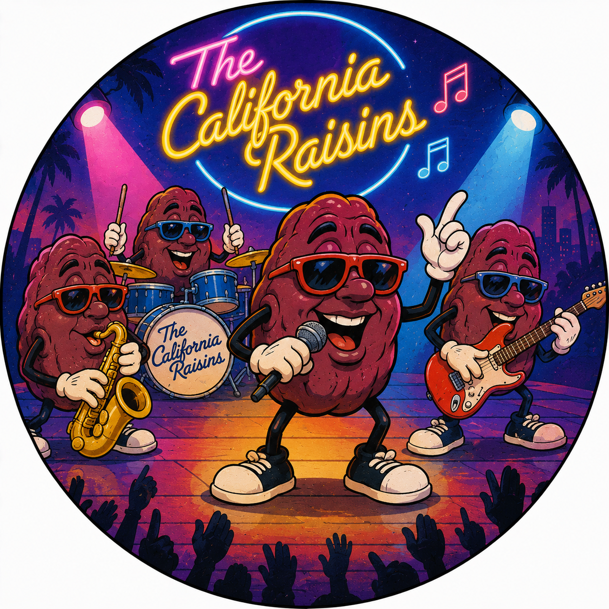 Button - 80s Theme - Smurfs - California Raisins