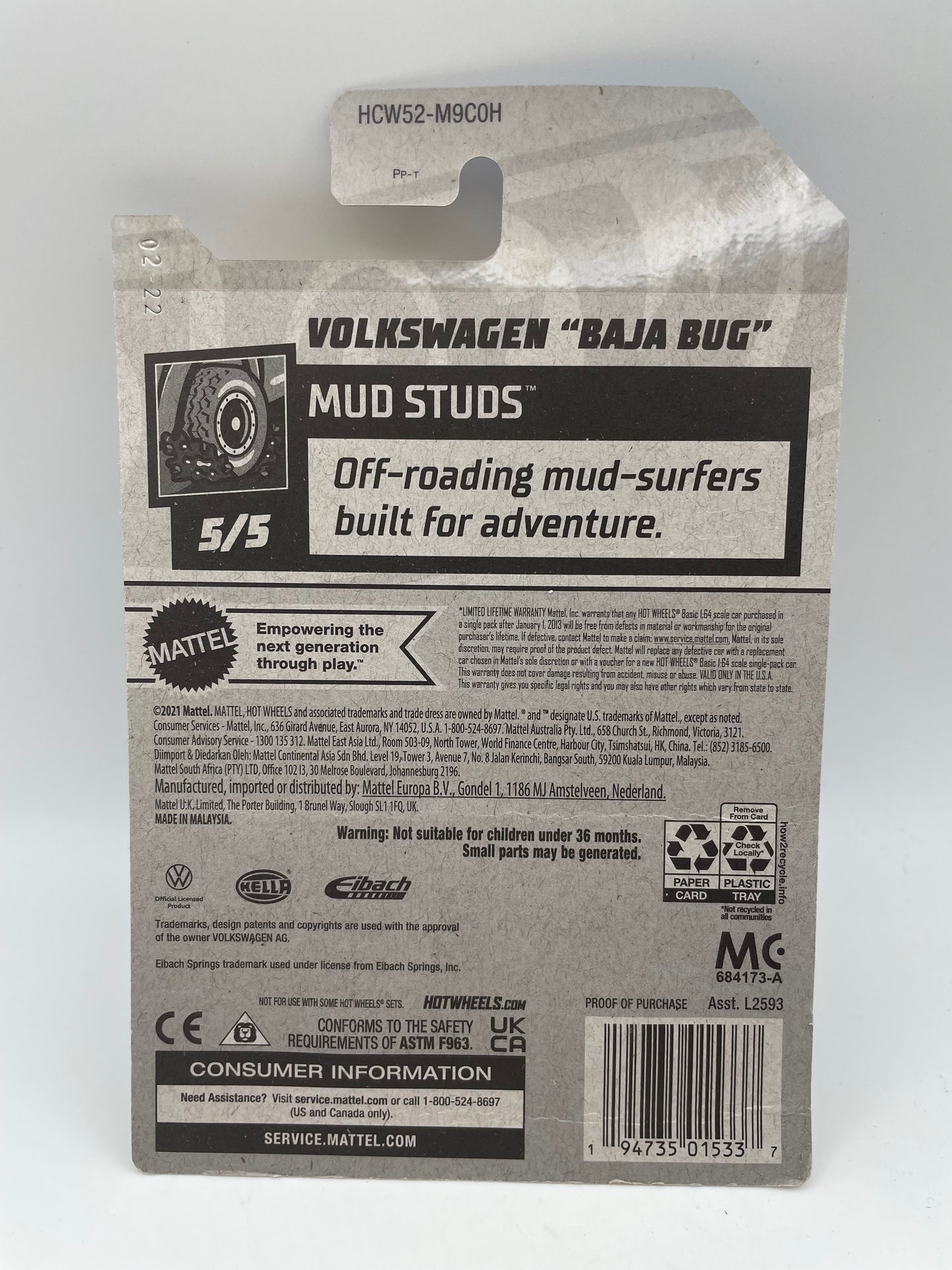 Hot Wheels - Mud Studs #160 5/5 Volkswagen Baja Bug 2022 #103166