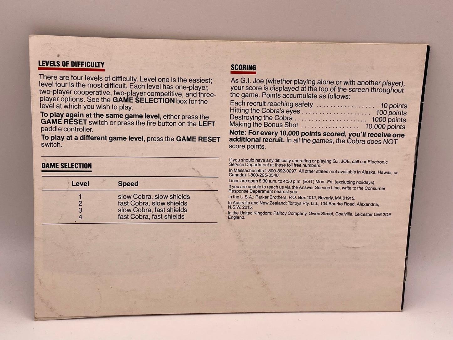 ATARI 2600 - GI Joe Cobra Strike 1983 #103578