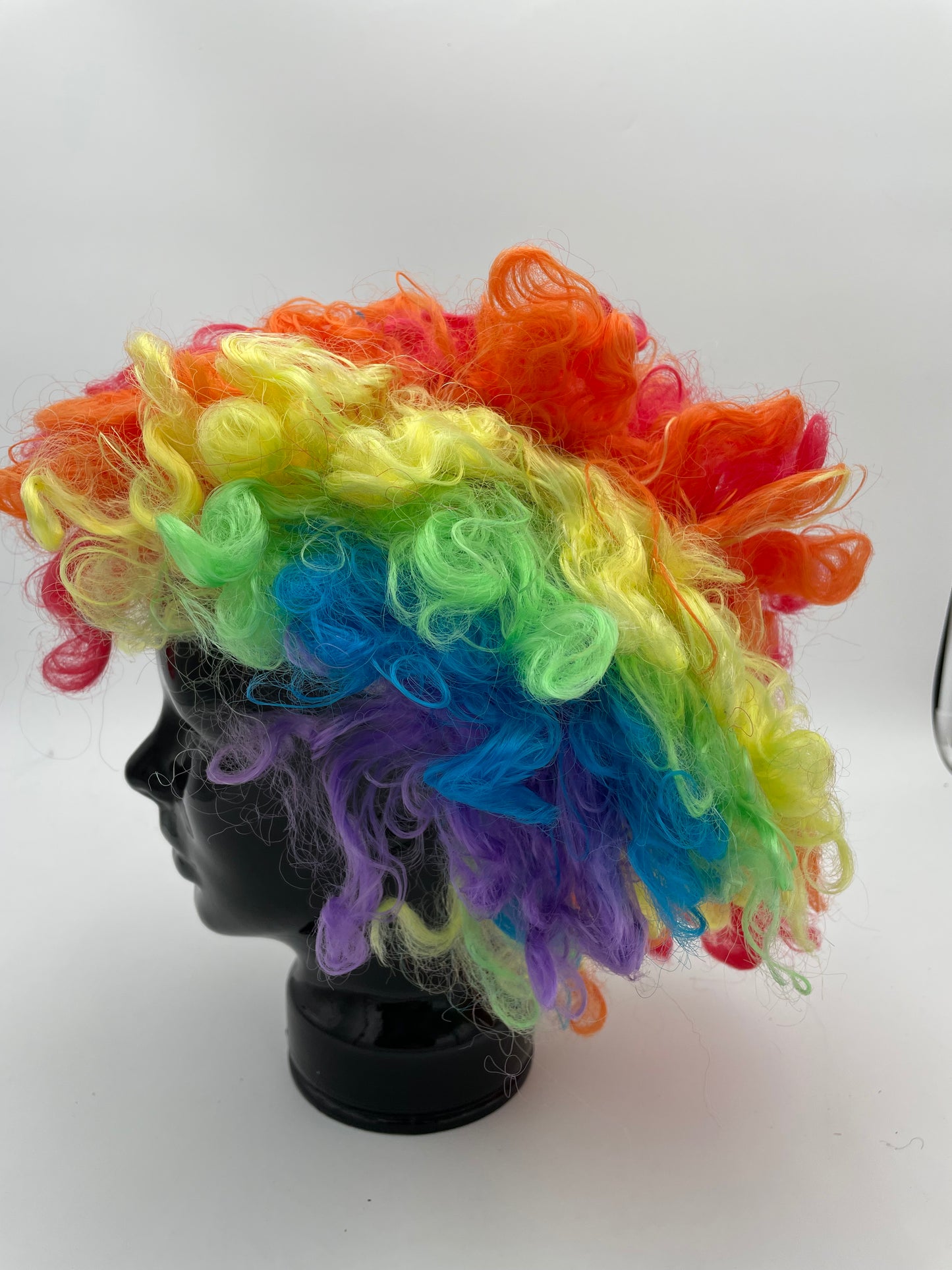 Halloween Wig - Vintage 1990s - Rainbow Clown Curls #100497