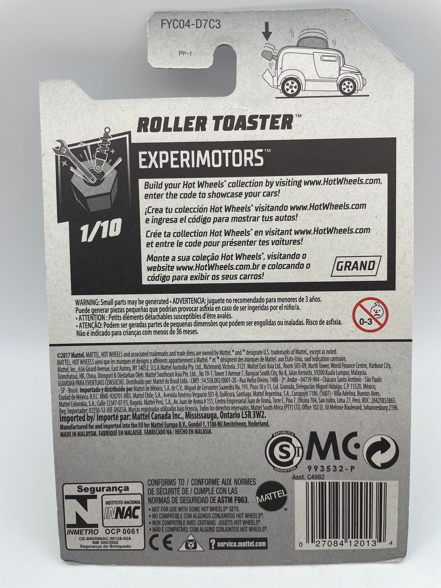 Hot Wheels - Experimotors #24 1/10 Roller Toaster Black 2019 #103196