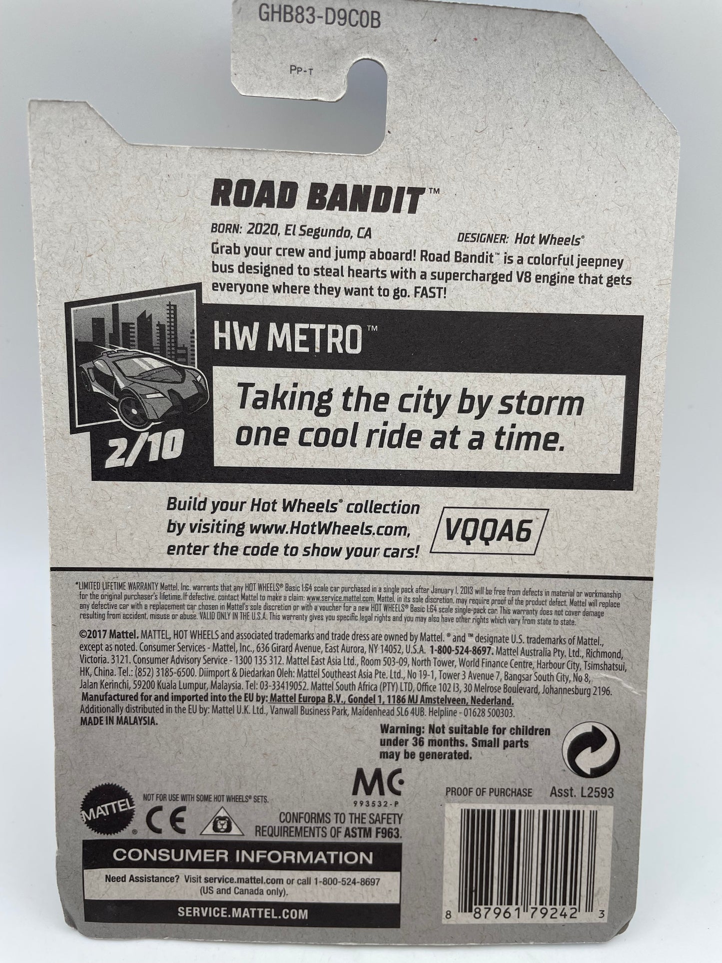 Hot Wheels - Metro #7 2/10 Road Bandit Yellow 2020 #103145