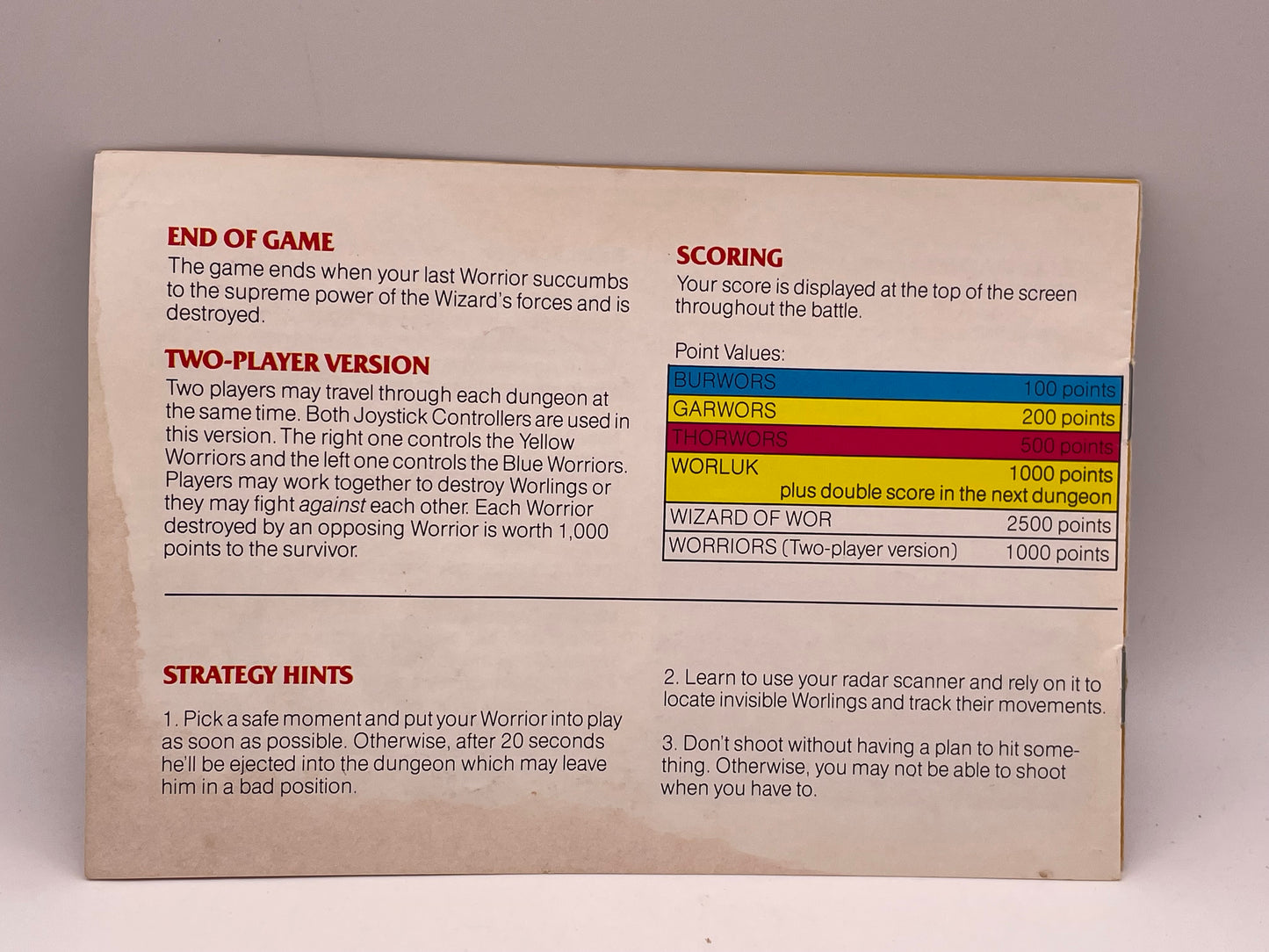 ATARI 2600 - Wizard of Wor 1982 #103585