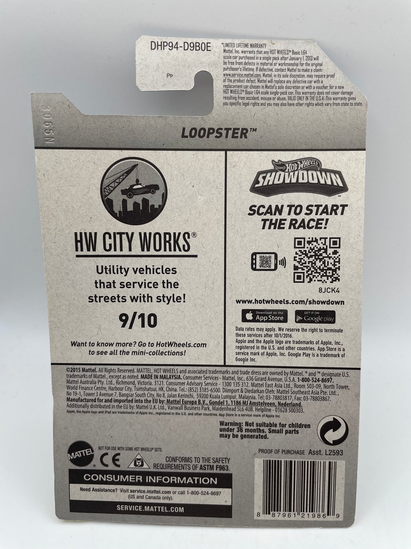 Hot Wheels - City Works #174 9/10 Loopster 2016 #103263