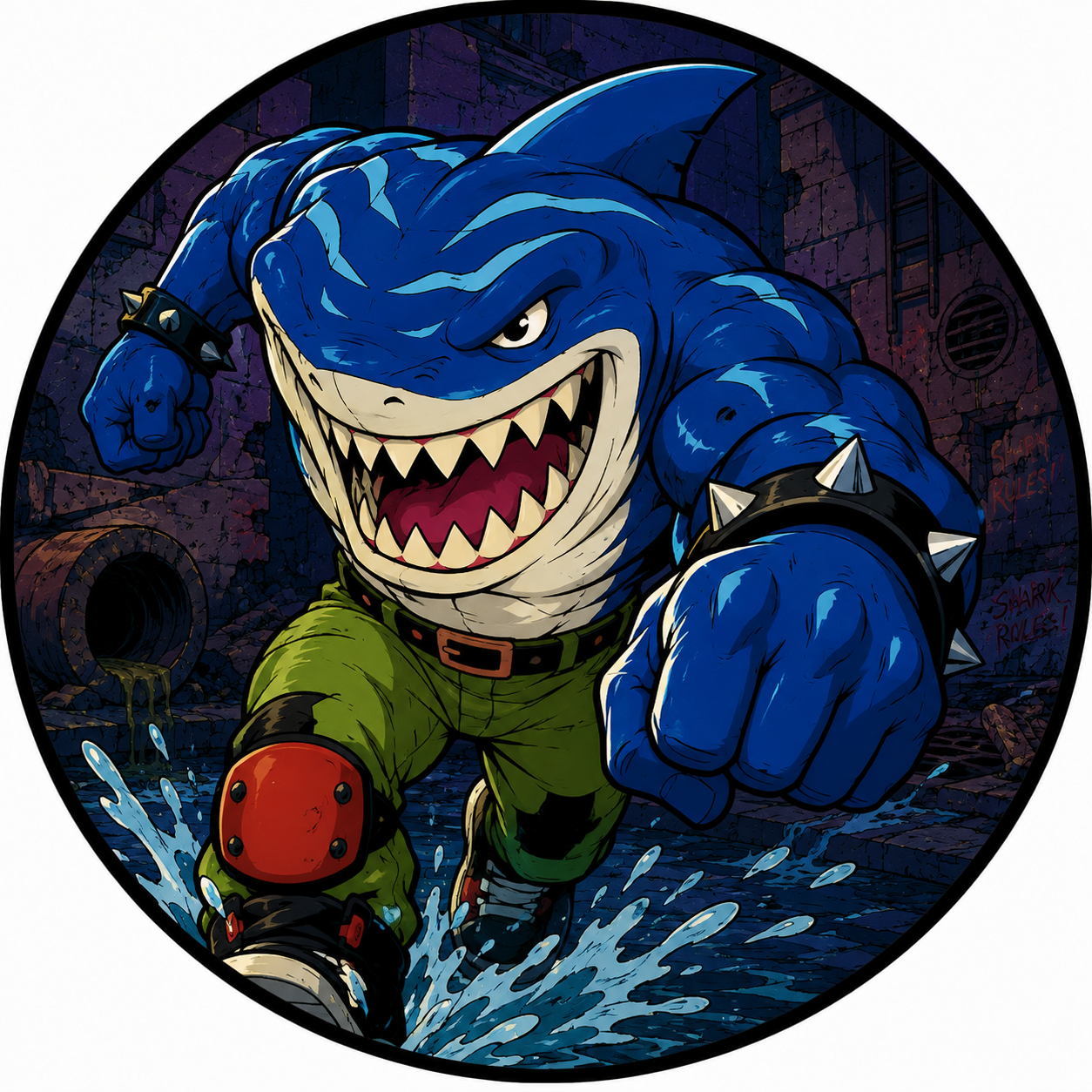 Button - 90s Theme - Street Sharks - Ripster