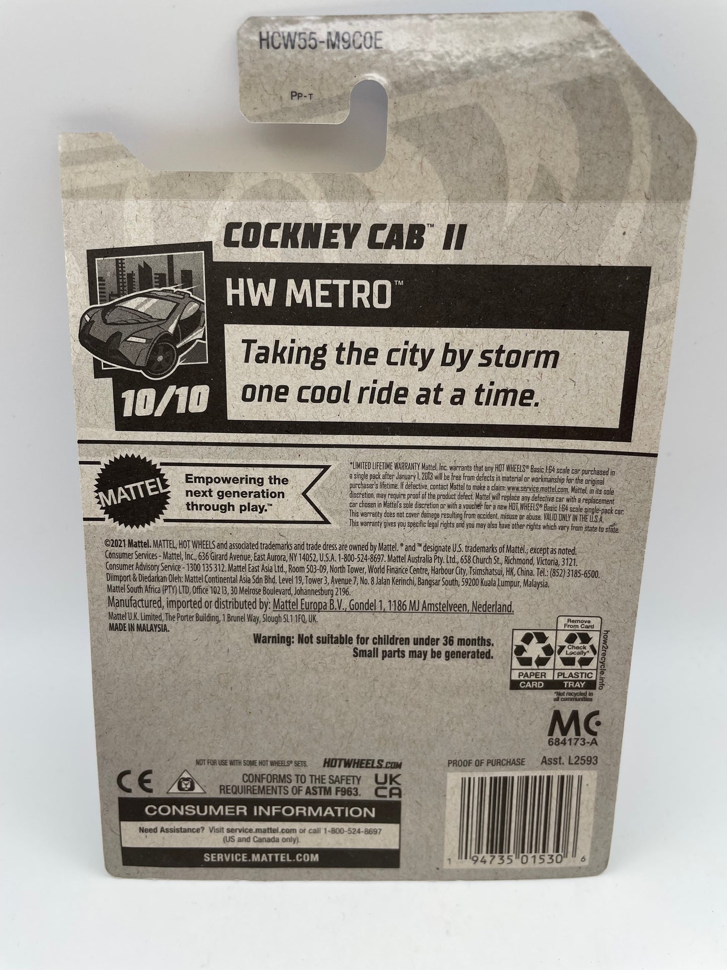 Hot Wheels - Metro #102 10/10 Cockney Cab II Blue 2022 #103144