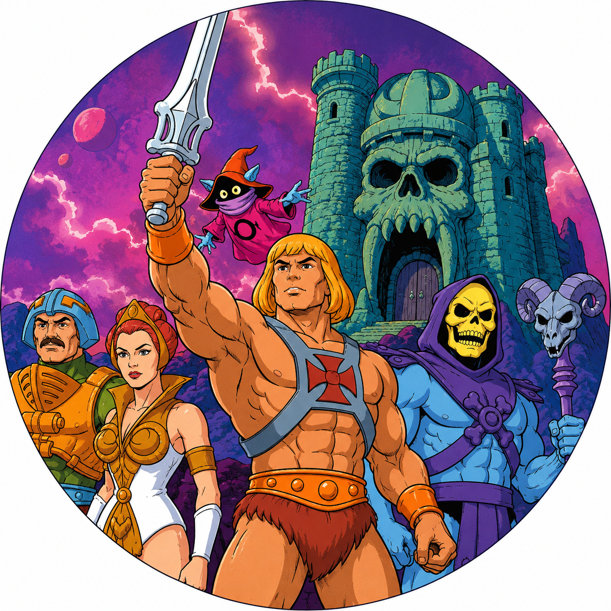Button - 80s Theme - Masters of the Universe - Greyskull