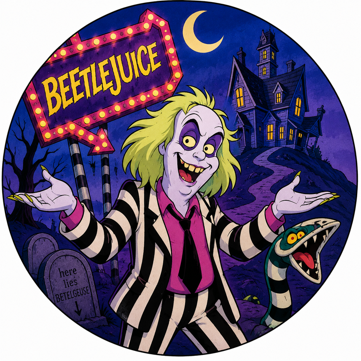 Button - 80s Theme - Beetlejuice