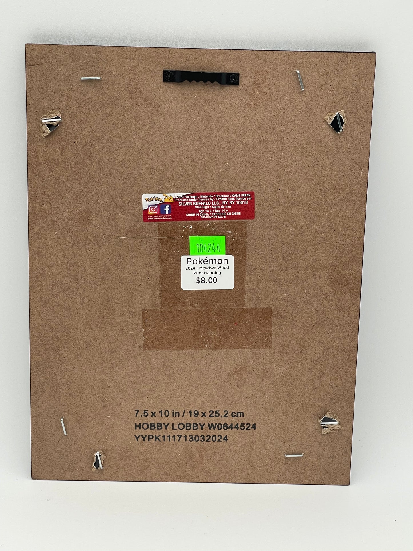 Pokémon - Hanging Wood Print - Mewtwo 2024 #104244