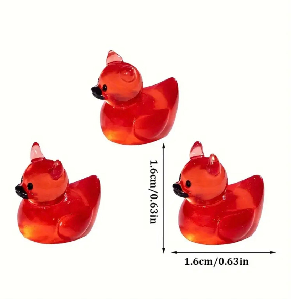 Mini Resin / 3D Print - Devil Ducks - Red #107196