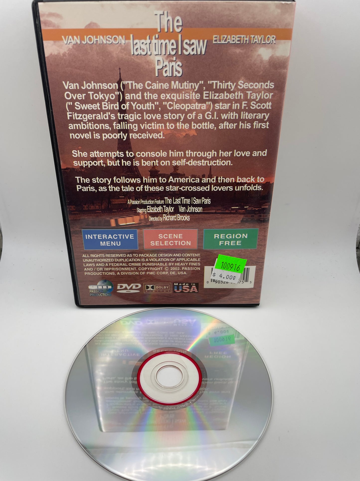 DVD - Last Time I Saw Paris 2002 #100916