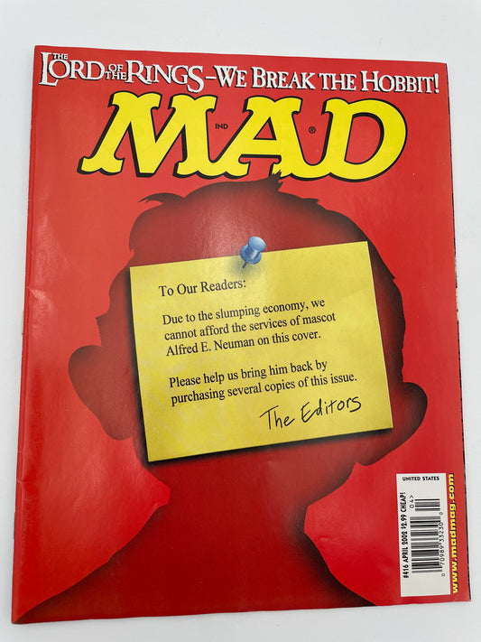 Mad Magazine - To Our Readers #416 - April 2002 #101389