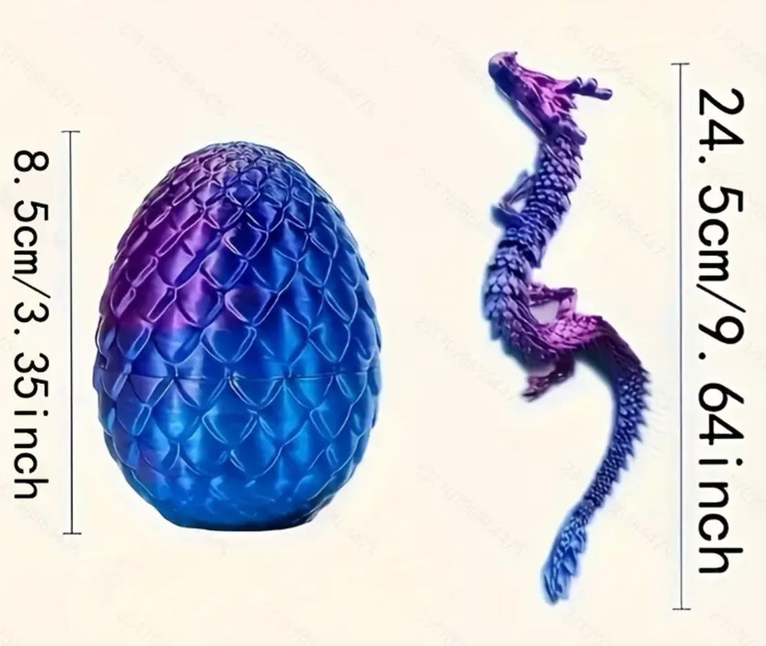 Resin / 3D Print - Articulated - Large Dragon Eggs w/ Dragon - Assorted Colors #107223