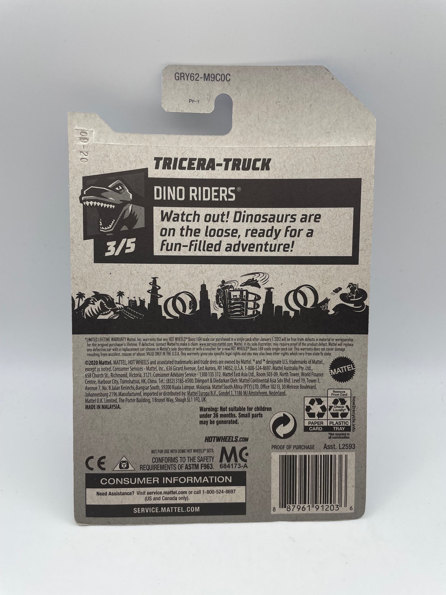 Hot Wheels - Dino Riders #71 3/5 Tricera Truck 2021 #103153