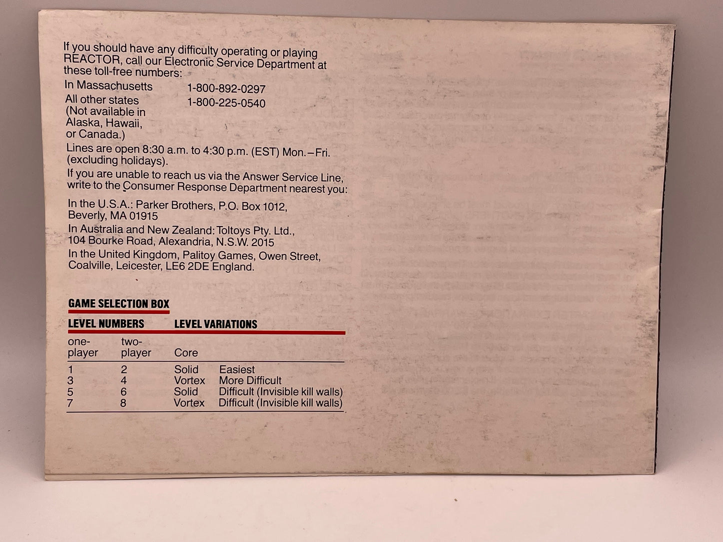 ATARI 2600 - Reactor 1983 #103583