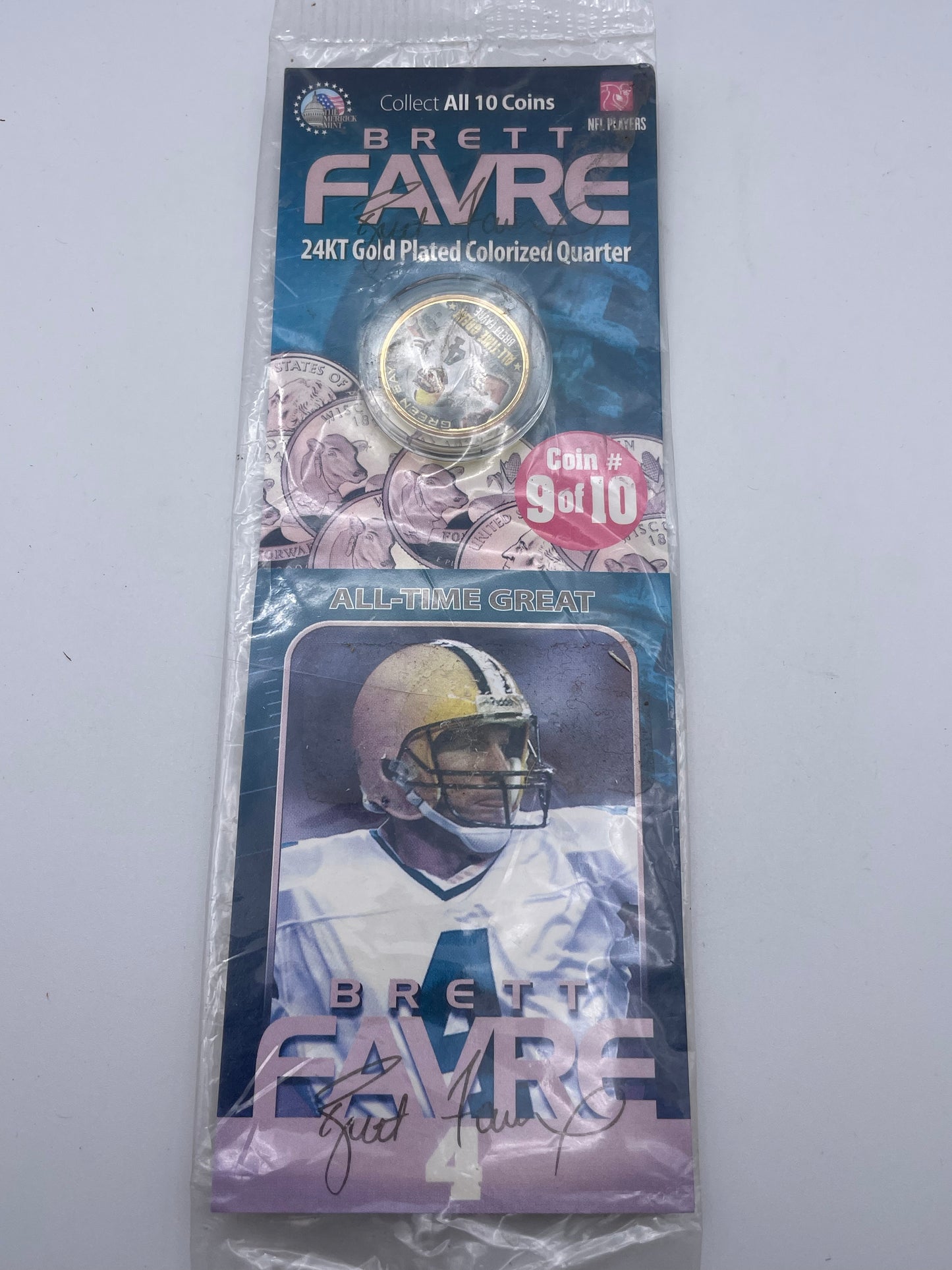 Brett Favre 24kt Plated Quarter - 9/10 All Time Great 2004 #101870