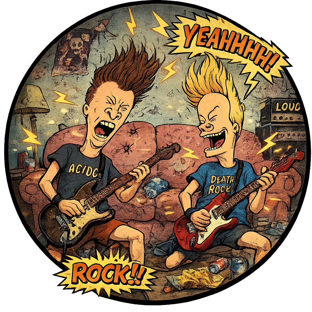 Button - 90s Theme - Beavis & Butt-Head - Rocking