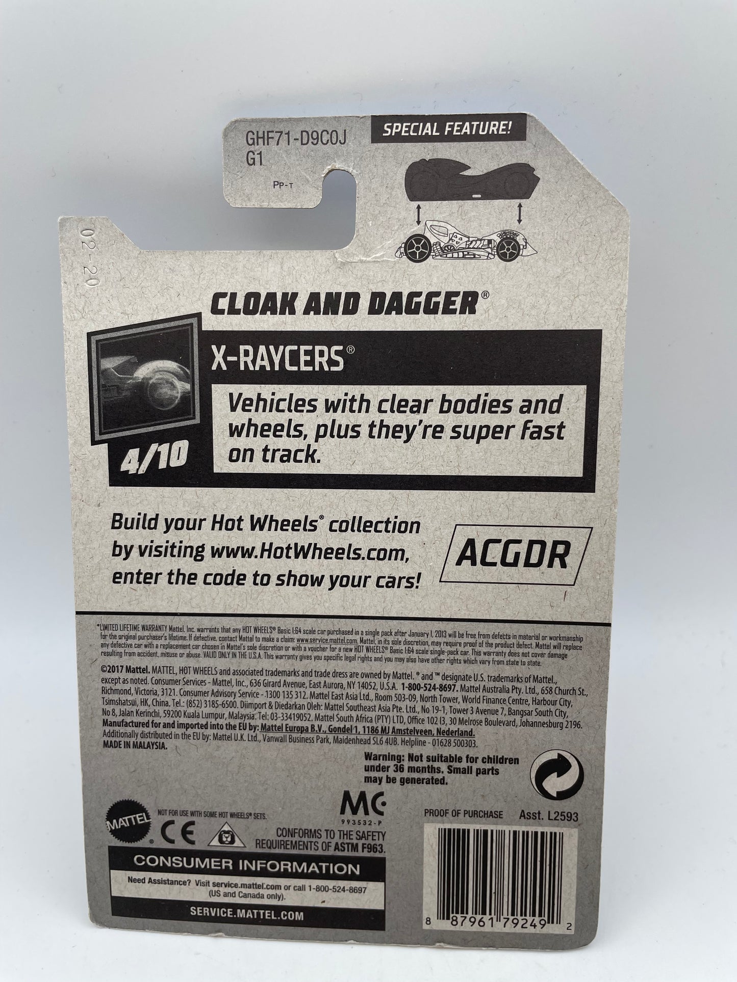 Hot Wheels - X-Racers - #87 4/10 Cloak and Dagger Orange/Black 2020 #103282