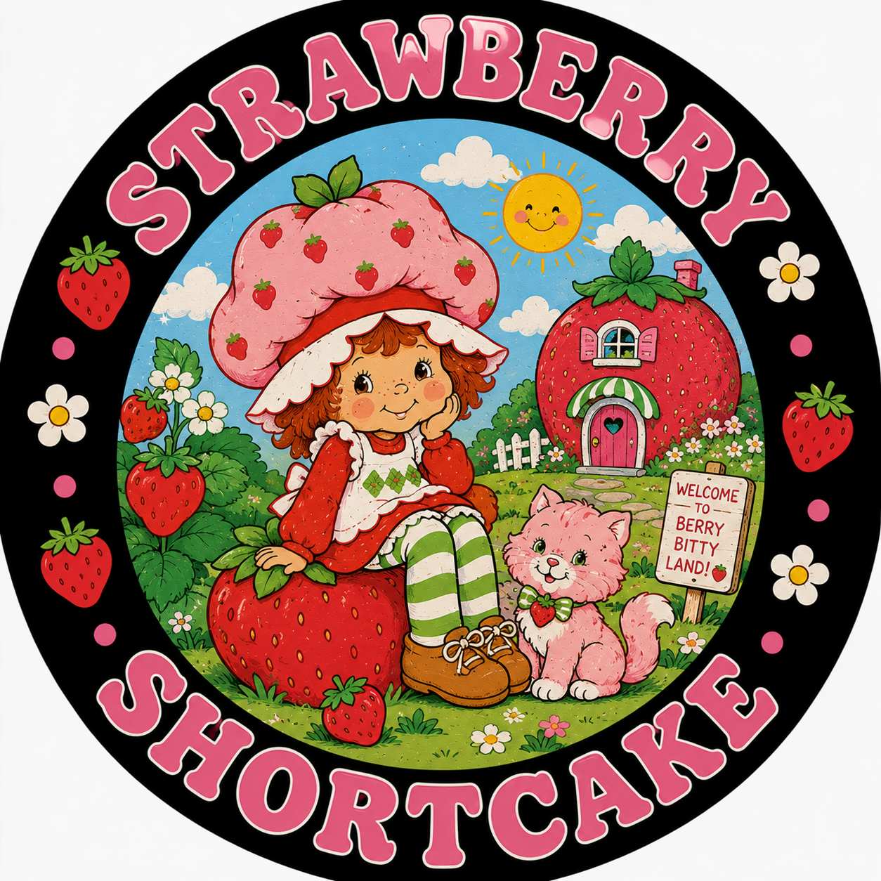Button - 80s Theme - Strawberry Shortcake