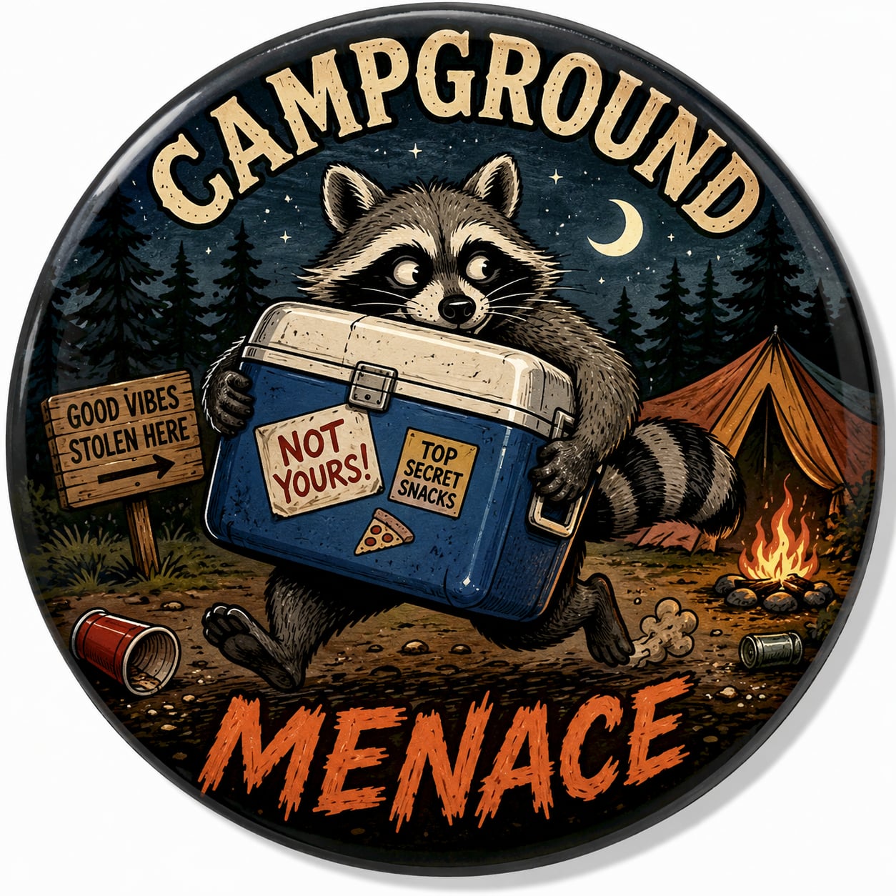 Buttons - WTHC-Radio - Campground Menace #108086