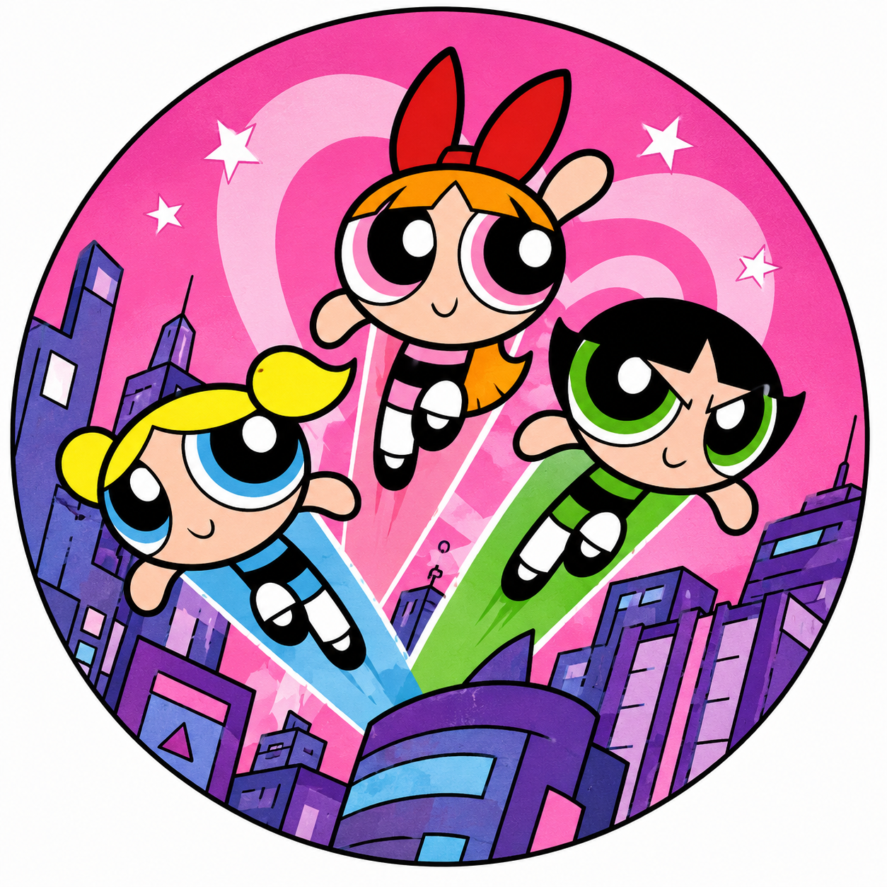 Button - 90s Theme - Power Puff Girls