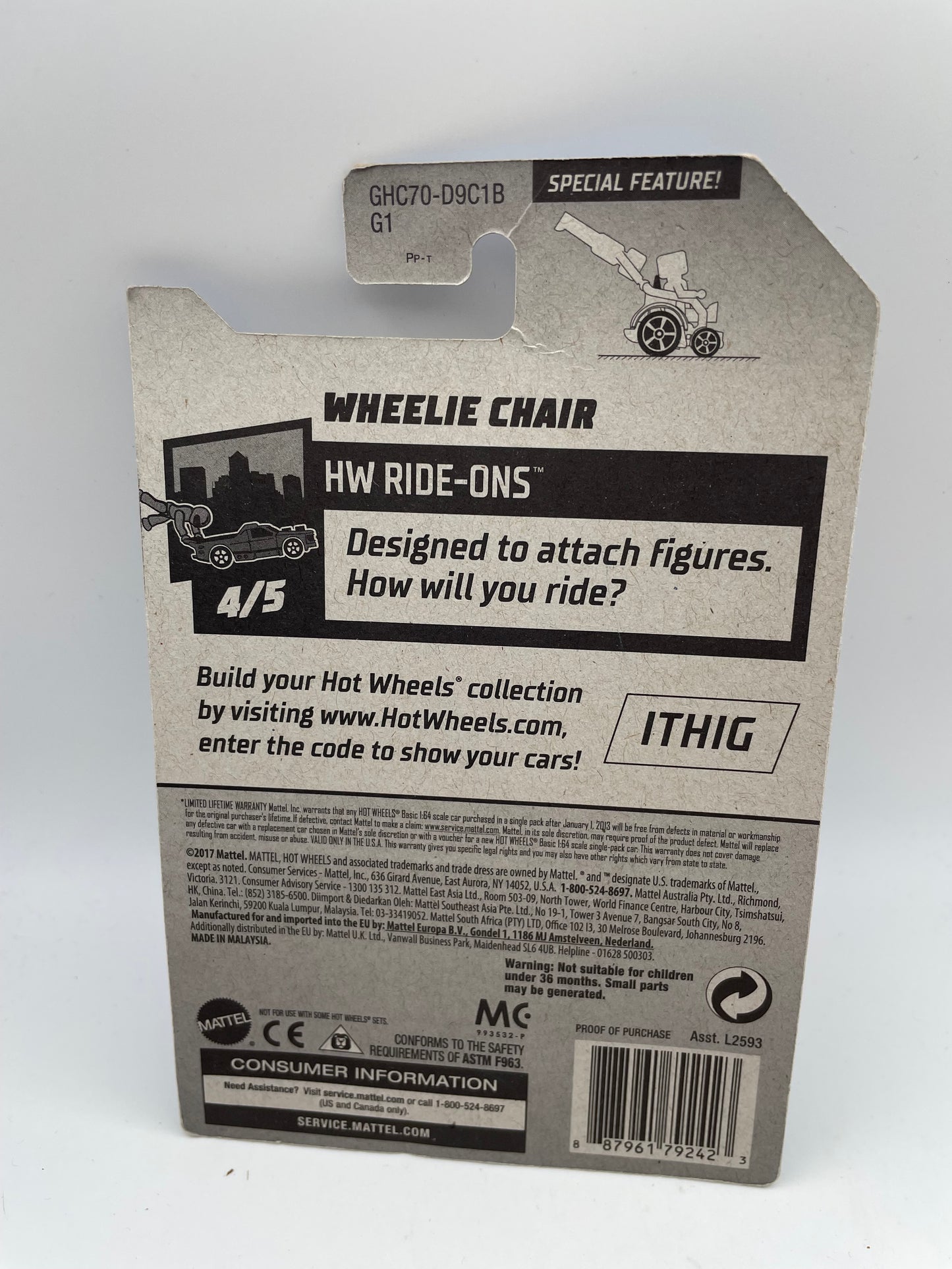 Hot Wheels - Ride Ons #22 4/5 Wheelie Chair Black/Pink 2020 #103221