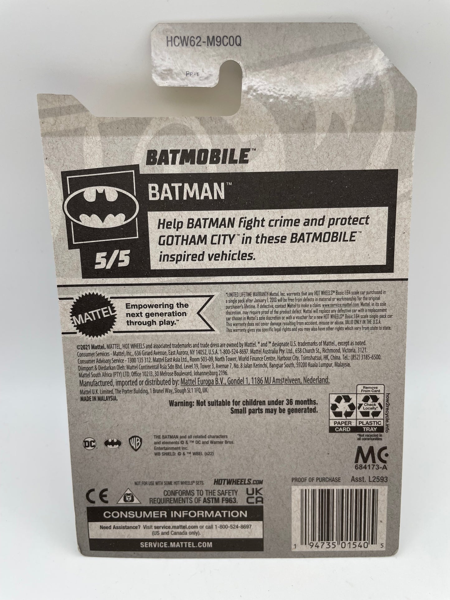 Hot Wheels - Batman #178 5/5 Batmobile 2022 #103261