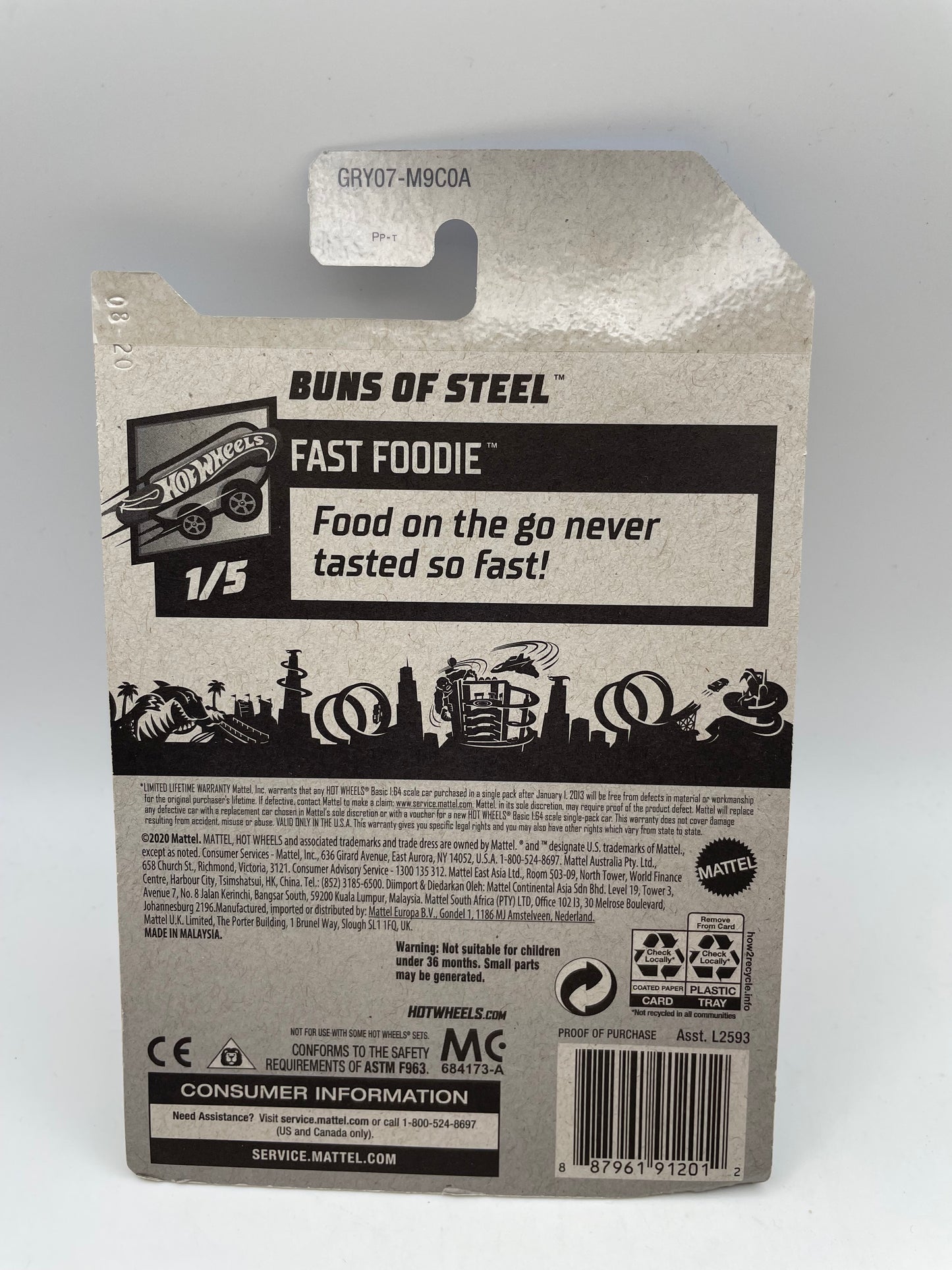 Hot Wheels - Fast Foodie #15 1/5 Buns of Steel Red 2021 #103252