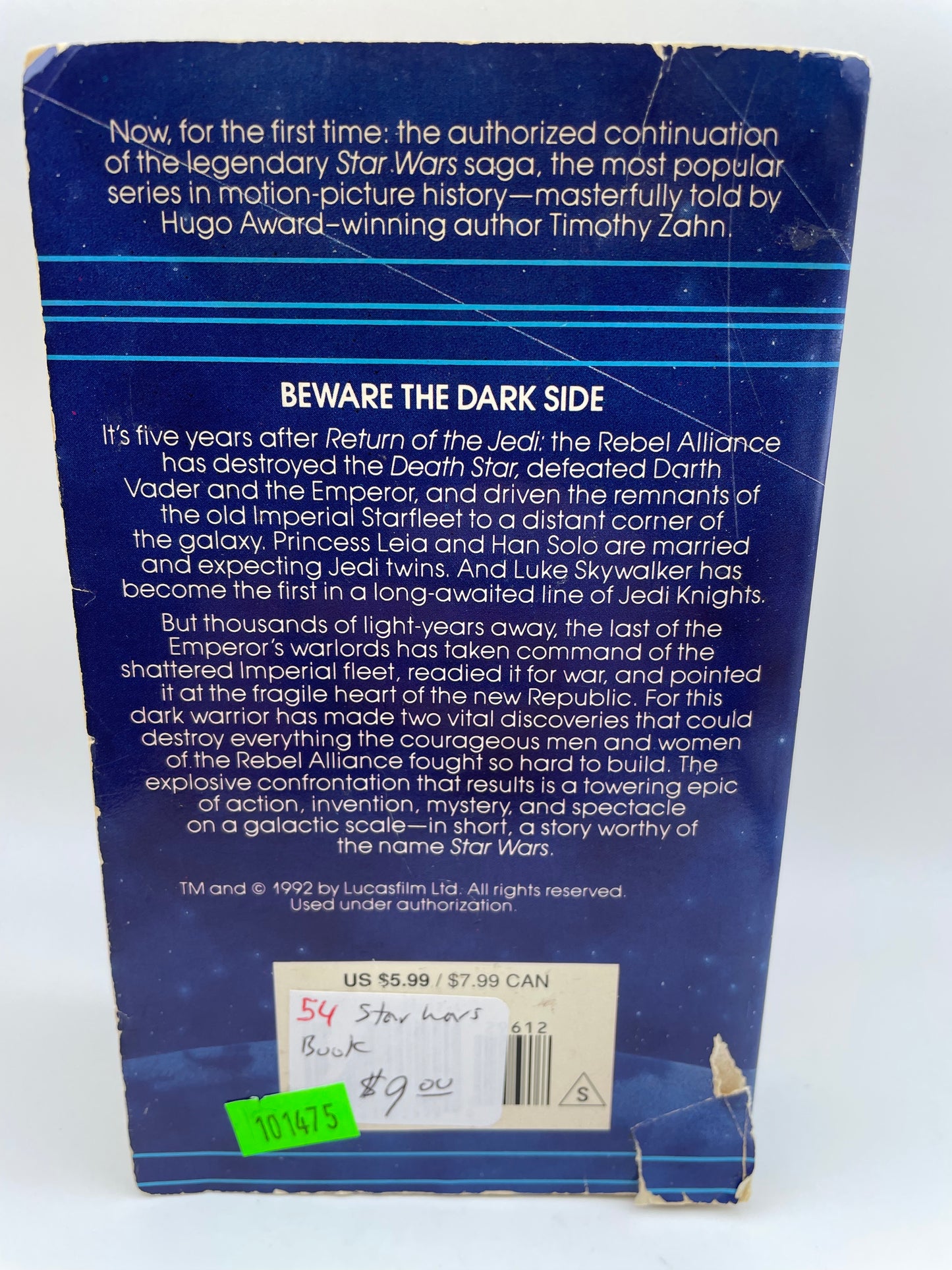 Star Wars - Paperback - Heir to the Empire 1992 #101475