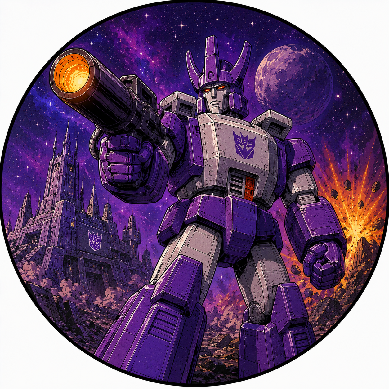 Button - 80s Theme - Transformers - Galvatron