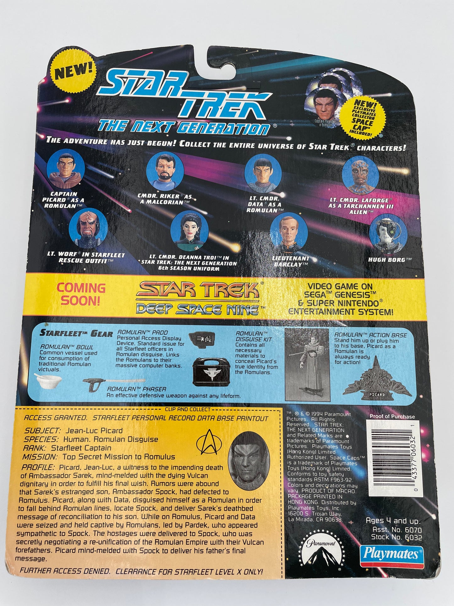 Star Trek Next Gen - Capt. Picard as a Romulan 1994 #100242