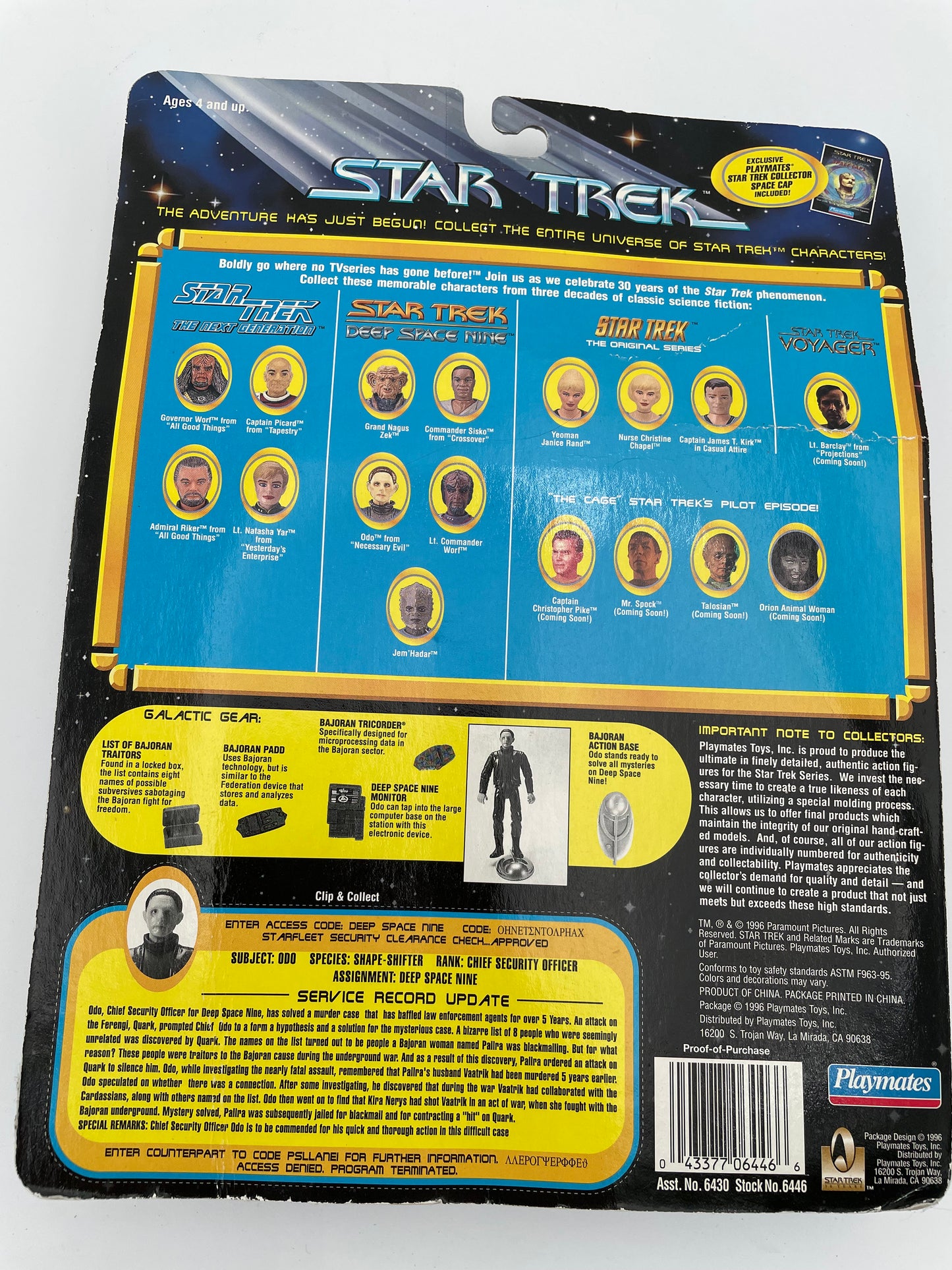 Star Trek DS9 - Chief ODO Galactic gear 1996 #100271