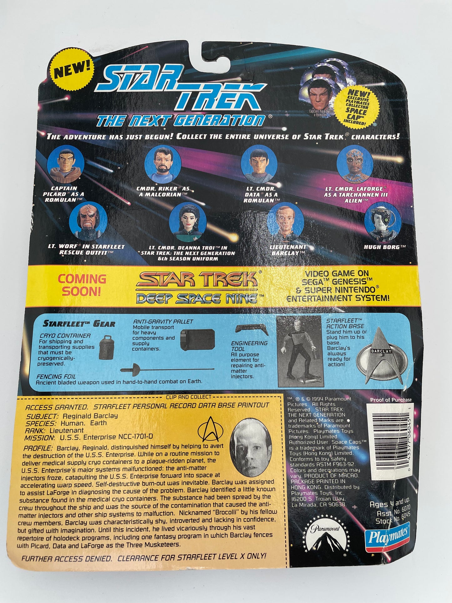 Star Trek Next Gen - Lieutenant Barclay 1994 #100262