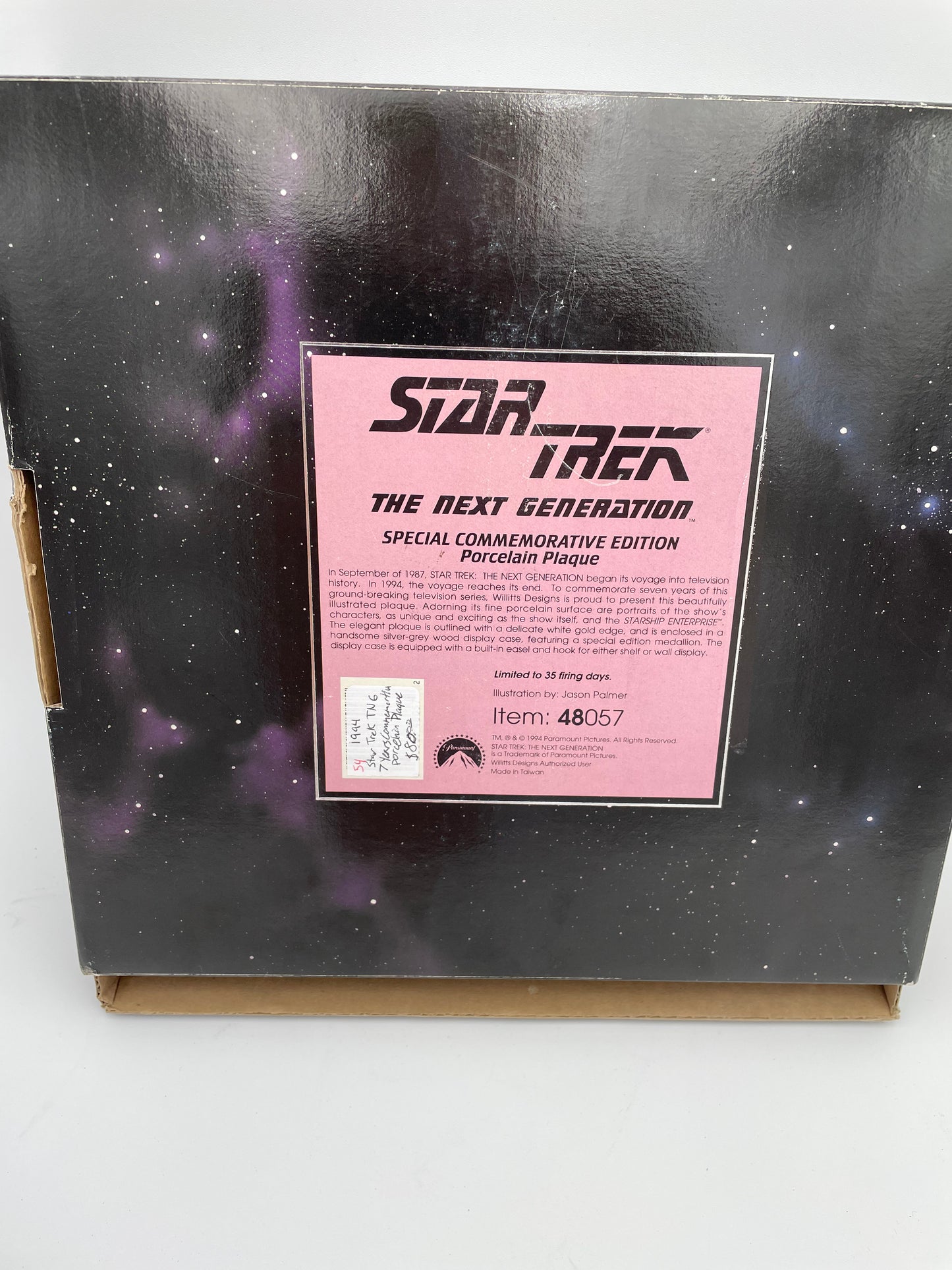 Star Trek Next Gen - Commemorative Porcelain Plaque 1994 #100289