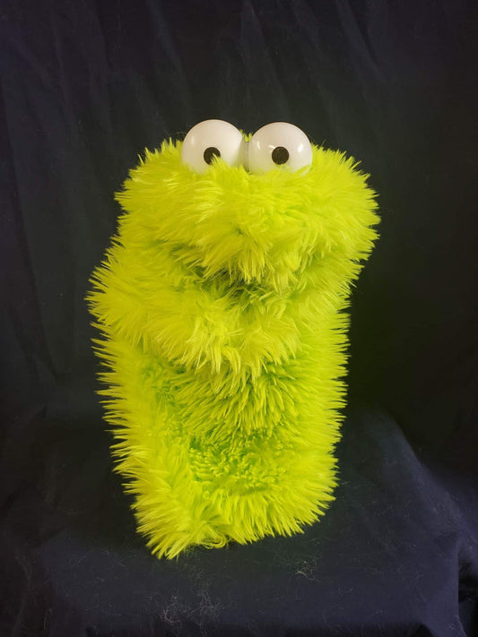Lime Green Furry Puppet