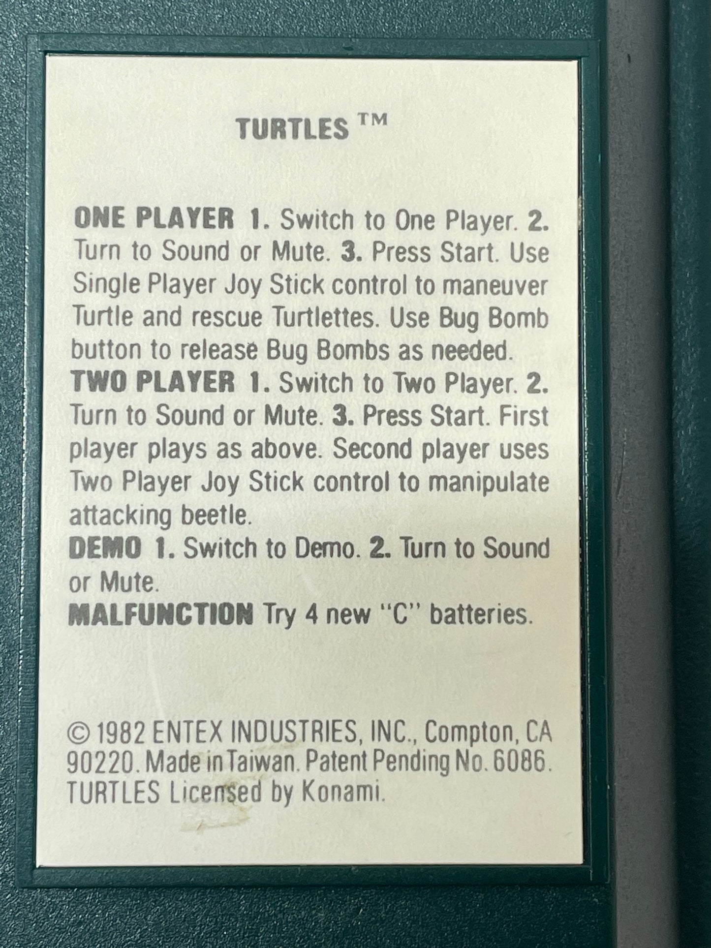 Turtles - Entex Game 1982 #100070