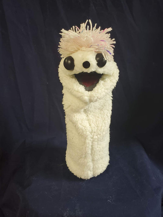 Curly Fur Cream Colored Puppet