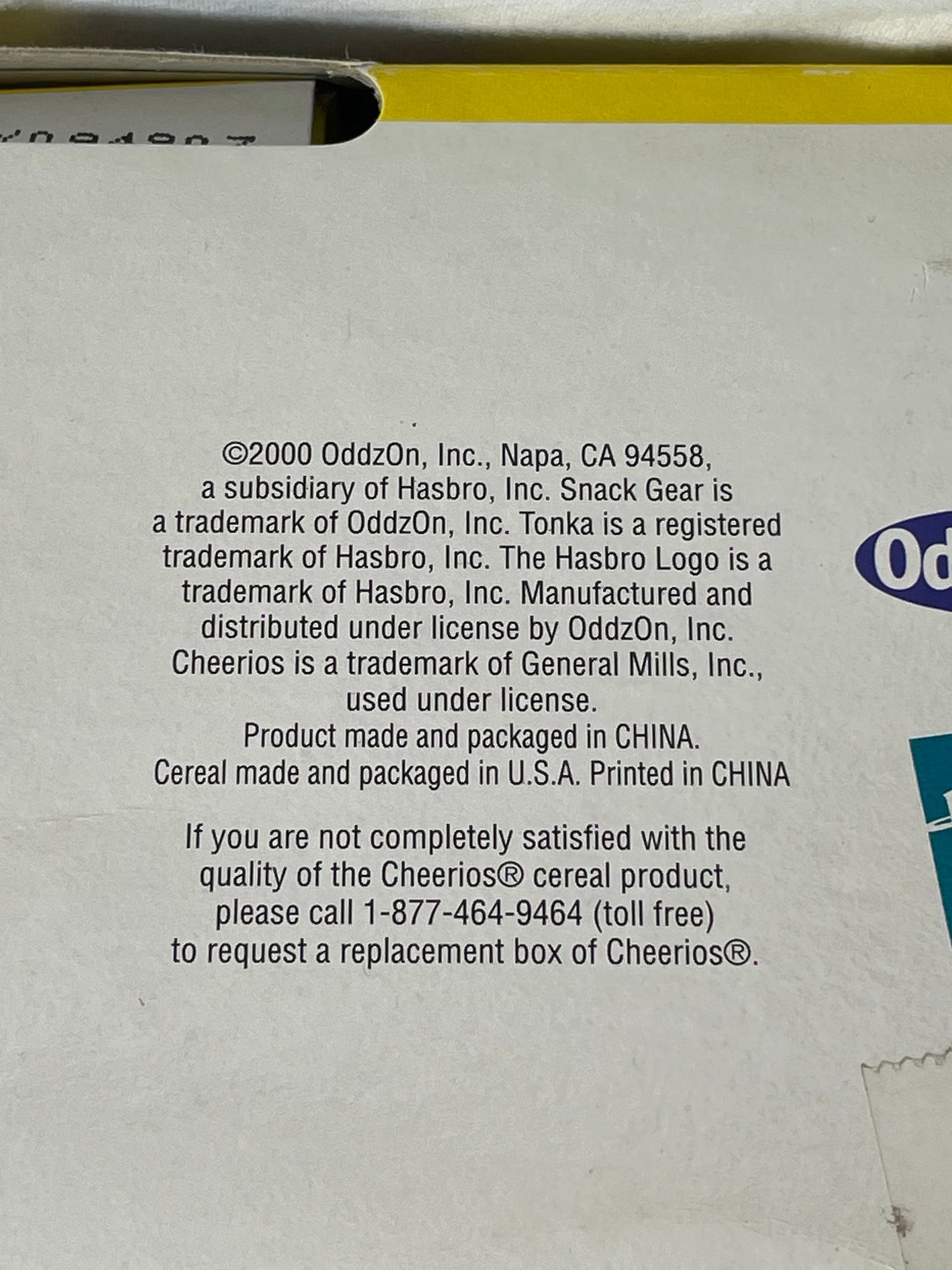 Cheerios Tonka Dump Truck 2000 #100051