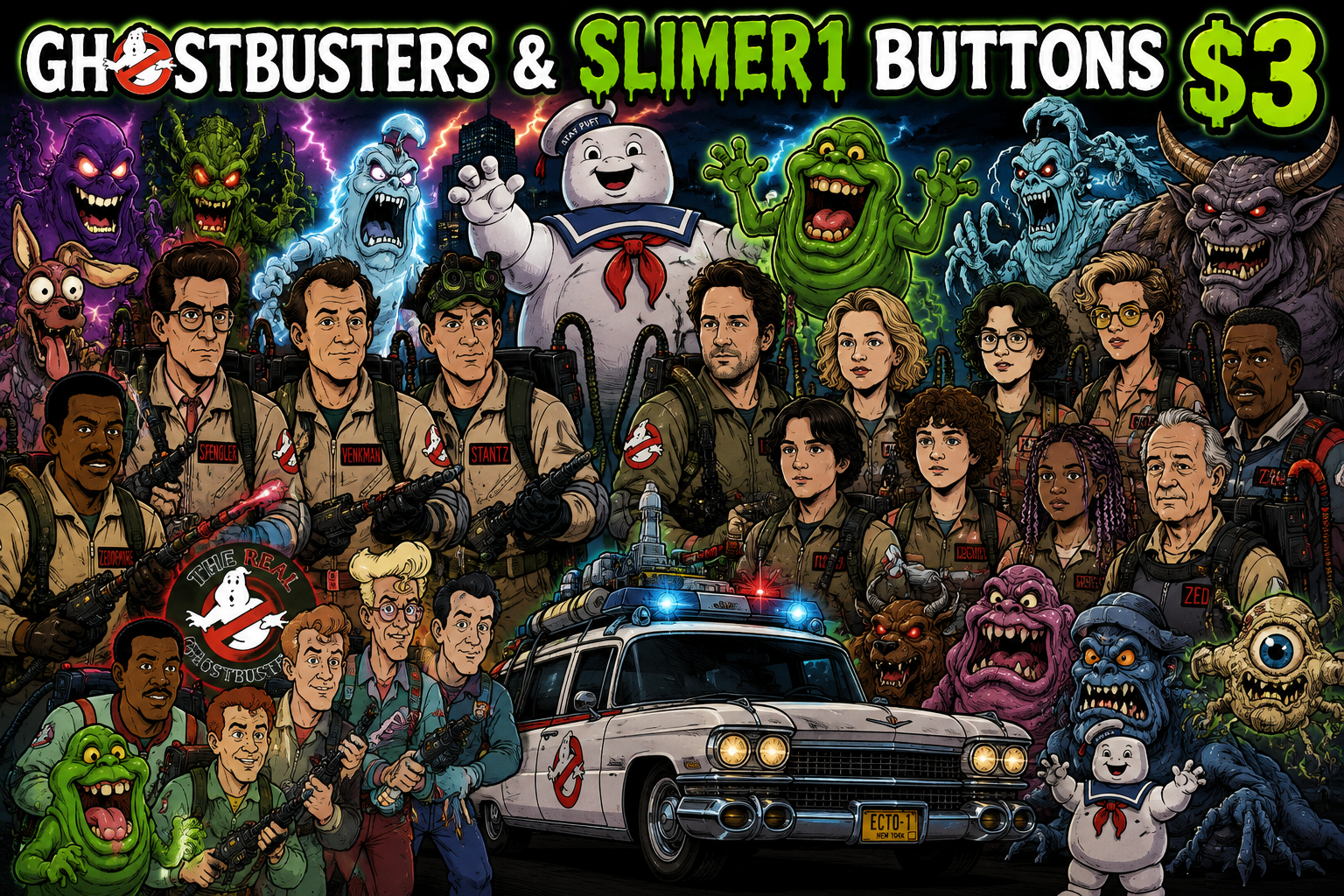 Ghostbusters Buttons